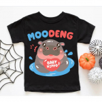 Moo Deng Tiny Baby Hippo Star Tai Armas Pygmy Hippo Unisex Mehed Naiste Laste T-s&auml;rk tr&uuml;kiga l&uuml;hikeste varrukatega &uuml;mara kaelusega S KID