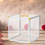 Clear Lucky Draw Box Comment Lottery for Business Fundraising Voting 30x30x30cm Six sides