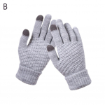 Naised Mehed Soojad Talvised Puuteekraaniga Kindad Stretch Klassikaline T&auml;iss&otilde;it Jalgrattas&otilde;it &Otilde;ues Knit M U2M3 Gray-One size