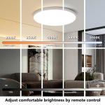 Led laelambid kaugjuhtimispuldiga heleduse reguleeritav LED-paneeliga laevalgustid 110-265V magamistoa k&ouml;&ouml;gi valgustus Diameter -30cm valge