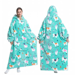 Talvine soe fliisist kapuutsiga hommikumantel naistele 140 cm &uuml;lisuur varrukatega tekk Fliisist soojad kapuutsid Pusad Naiste pusad One Size