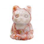 Smooth No Burrs Figuur Hiina istumisasend Lucky Cat Lucky Cat kuju Kunstkristallide ornament Kodukaunistus C