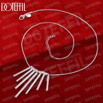 925 Sterling h&otilde;bedane maokett sileda helmega kaelakee Moodsad pulmaehted 50CM