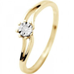 Diamond Lane &ndash; Prestige Jewelry Solitaire s&otilde;rmus &ndash; 0,15 Cts Teemandid &ndash; kollane kuld 52 kollane