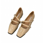 2024 Kevad Naiste Mary Jane Kingad Mood Madalad Daamide Vabaaja Ruudukujulise Ninaga Lamedad Kingad Naiste Mugavus Ballerinas Kingad Zapatos Mujer 35 khaki