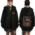 Ghost B&auml;ndi Lukuga Kapuutsiga Pusa S&uuml;gis Talv Mehed Naised Vabaaja &Uuml;lisuur Lukuga Jakk Mees Vintage Gooti Rock Metall Lukuga Dressipluus XXXL