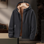 S&uuml;gis- ja talvine meeste pluss sametjakk vabaaja kapuutsiga lambaliha Velvet pluss sametist paks soe jakk XXXXXL must
