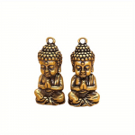 2 tk Vasest V&auml;ike Buddha Kuju miniatuurne Kodukaunistus Auto v&otilde;tmehoidjad Messingist Teemaja Seljakott Kingitused 2pcs