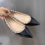 Moodsad Daamide OL Tacon Korterid Kontorisse Must Ballerina Femme Mujer Terava Ninaga Rojas Pehmed Neetidega Luksuslikud Kingad Elegantne 35 must