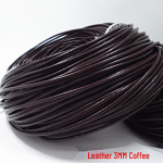 &Uuml;mmargune mustast kohvist valmistatud veisenahast nahast k&ouml;is (2mm ja 3mm) - DIY ehete tarvikud