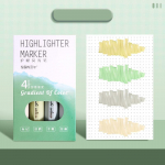 4 tk Morandi Color Highlighter markerpliiatsid, Gradientv&auml;rvide komplekt Pintsliots joonistamiseks maalimiseks
