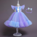 Laste kleidid Litrid Lillet&uuml;druk Pulmak&otilde;nn Etenduskleidid T&uuml;drukute v&otilde;rkpont&scaron;o Printsessi kleidid 110cm lilla