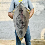 71.12 cm Keskaegne Templari Ratsu R&uuml;&uuml;tli Kilp Kuumutuskilp 18 Gauge Terasest Kilp