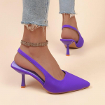 Naiste suvised Slingback Patent terava varbaga pahkluu rihm Tursked madala kontsaga jalatsid Mugavad kleidikingad Naistele m&otilde;eldud turske kontsaga sandaalid 35 lilla