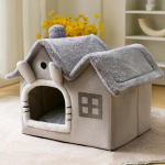 Kokkupandav kassimaja Talvine soe Chihuahua koopavoodi kassikorv v&auml;ikestele koertele Soe pehme kassivoodi Kennel Puppy House Deep Sleep Mat S