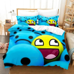 Multikas Naerun&auml;oga Voodipesukomplekt Tekikott Voodikomplekt Tekikate Padjap&uuml;&uuml;r Tekk Kuningas Kuninganna Suurus Poistele T&auml;iskasvanute Voodikomplekt AU Single 140x210cm
