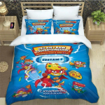 Armsad multikad Super Zings Voodipesukomplektid peen vooditarvete komplekt tekikott tekikoti komplekt voodipesukomplekt luksuslik S&uuml;nnip&auml;evakingitus 135X200cm 2pcs blue