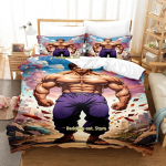 Baki Hanma Voodipesukomplekt &Uuml;hekohaline Kahekohaline T&auml;issuuruses Queen-suuruses King-suuruses Voodikomplekt T&auml;iskasvanutele Lastele Magamistuppa Tekikotikomplektid 3D-tr&uuml;kiga Anime Voodilinakomplekt 70x133cm 2pcs
