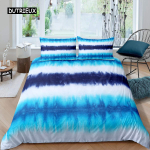 Tie Dye tekikate Ps&uuml;hhedeelne Boheemlaslik Mustlane Eksootiline Spiraal V&auml;rviline &Uuml;heinimese Voodipesu Komplekt Mikrokiud Kahekohaline Queen King Tekikate EU single(135x200cm) blue