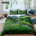 Kaunis Maastik Voodipesu Komplekt Voodikate Lillelised Puud Tekikate Padjap&uuml;&uuml;rikuga 2/3 tk Kuninglik Voodipesu Pol&uuml;ester Tekikate EU single(135x200cm) gray
