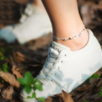 Naiste kahekihiline t&auml;hega h&otilde;betatud pahaluu - Stiilne Jaapani ja Korea disain, trendikas paljajalu viieharuline t&auml;ht &otilde;pilastele Double Star Anklet 22+4cm
