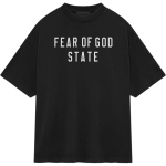 Fear of God Essentials Raske &Uuml;mmarguse Kaelusega T-s&auml;rk Must Meeste Topid 125BT242000F M gray