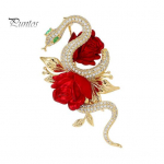 &Uuml;likonna Rev&auml;&auml;ri Pross S&auml;ravate Rhinestone'idega Madu Kujuline N&otilde;el Roosi&otilde;ie Dekoratsiooniga Kampsunitele M&uuml;tsidele Kottidele M&auml;rk Iga p&auml;evaseks Kandmiseks Pidudeks Aksessuaar punane