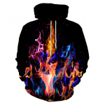 V&auml;rviline Flame Hoodie 3D dressipluus Meeste/naiste kapuutsiga moodne hip-hop mantel Meeste r&otilde;ivad moodsad &uuml;lisuured pulloverid kapuutsiga top 4XL