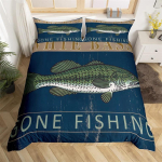 Fishing King tekikottide komplekt lastele, poistele, meestele, maal&auml;hedane kaluripadjad, mikrokiud, metsik onn, kalastusteema voodipesu komplekt 70x133cm 2pcs gray
