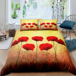 Lilleline tekikott moonidega Elavad kroonlehed Pungad Pastoraalne puhtus Looduskujundus Dekoratiivsed voodiriided Punane Roheline naistele t&auml;iskasvanutele 135x200cm 2pcs