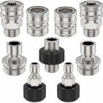 9 tk Survepesuri Adapterikomplekt 5000 PSI Max Roostevabast Terasest M22 14 mm kuni 3/8 tolli Kiir&uuml;hendusega Survepesuri Voolikuliitmikud h&otilde;be