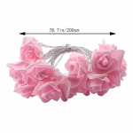 Pink Rose String valgustid magamistuppa patareitoitega lilledega LED-valgustid v&auml;ljas romantiliseks koduks &uuml;histuba Festivali haldjavalgustid Pink