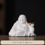 Loov keraamiline Maitreya Buddha ornament, Suure k&otilde;huga Buddha, naeratav Buddha, Zeni meditatsioon, Elutuba, Kontori kaunistus