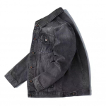 Meeste jakk Denim Retro Hip Hop Stiilis Lahtine &uuml;herealine pikkade varrukatega rev&auml;&auml;riga Mitu taskut Vabaaja t&auml;navar&otilde;ivad Suures suuruses meeste mantel 5XL hall