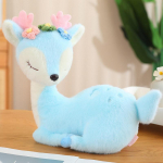Rahumeelne rahuhirv Plushie nukk, t&auml;idetud liller&otilde;ngaga p&otilde;hjap&otilde;dra kallistus, rahustav nukum&auml;nguasjad lastele T&uuml;drukule s&uuml;nnip&auml;evakingitus tema j&otilde;uludeks about 30-35cm
