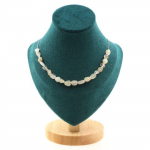 Pierres et Min&eacute;raux. Collier 20 perles Quartz &agrave; Rutile dor&eacute; du Br&eacute;sil Chaine en acier Collier femmes, hommes. Taille personnalisabl