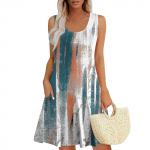 Naiste suvekleidid Taskutega varrukateta p&auml;ikesekleidid L