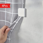 Uuendusliku disainiga du&scaron;ikardinaklambrite komplekt &ndash; pritsmekindel, isekleepuv, plastik &ndash; lihtne paigaldamine, stiilsed vannitoa sisustustarvikud 1/2/4 t&uuml;kki valge