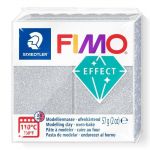 P&acirc;te &agrave; modeler polym&egrave;re - FIMO - Paillettes Argent - 57 g - Douce et mall&eacute;able - Pour bijoux et d&eacute;co