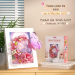 Piiri&uuml;lene Putukate Fotoraami Ehitusklotsid: Hariduslikud lillekaunistused t&uuml;drukutele Magnetic Blocks + Wooden Frame