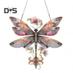 Dragonfly P&auml;ikesep&uuml;&uuml;dja ​​Akr&uuml;&uuml;list rippuv ornament V&auml;rviline Dragonfly aknaga p&auml;ikesep&uuml;&uuml;dja ​​metallkettidega koduaia veranda kaunistamiseks 15x15cm