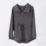 Naiste k&otilde;rge v&ouml;&ouml;kohaga joogajakk &ndash; kevad-/s&uuml;gisstiilis, vaba istmega, rev&auml;&auml;rkrae, vabaaja spordimantel M/Size 4 (90-100 lbs)