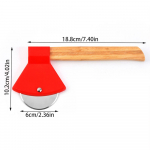 Bambusest k&auml;epidemega pitsal&otilde;ikuri ratas roostevabast terasest kirvekujuline pitsaviilutaja pitsapiruka vahvlite taigna k&ouml;&ouml;gitarvikute jaoks