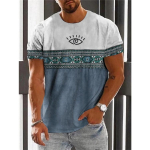 Vintage etniline T-s&auml;rk 3D-prindiga r&otilde;ivad O-kaelusega meeste topid Suurem&otilde;&otilde;tmelised l&uuml;hikeste varrukatega t-s&auml;rk Suvine lahtised meeste t&auml;navar&otilde;ivad Meeste riided S