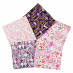 Jaapani stiilis lilleline puuvillakanga komplekt: 5 v&auml;rvi patchwork k&auml;sit&ouml;&ouml;projektide jaoks