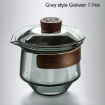 Kvaliteetsest klaasist Gaiwani kuumakindlast klaasist teekann puidust k&auml;epidemega teekauss teetass Teetseremoonia tass Kvaliteetne teekomplekt Pu Erh