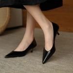 Patendinahast pumbad Naised Stiletto Professionaalsed kingad Uued hallid terava ninaga k&otilde;rge kontsaga keskmise kontsaga naiste kingad 36