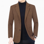 Meeste S&uuml;gisr&otilde;ivad Bleiserid Mantlid Ka&scaron;miir &Auml;ri vabaaja Bleiserid Jakid Meestele Slim Fit Bleiserid Meeste riided 4XL XXXXL tume kohvi v&auml;rv