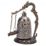 Dragon Lock Bell Antiikne pronksist nikerdatud galvaniseerimissulamist Dragon Bell Ornament kodu kaunistamiseks