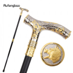 Kuldne Valge Luksus Karu K&auml;imiskepp Mood Dekoratiivne K&auml;imiskepp H&auml;rrasmees Elegantne Cosplay Kepp Nupp Piiskopisau 93cm